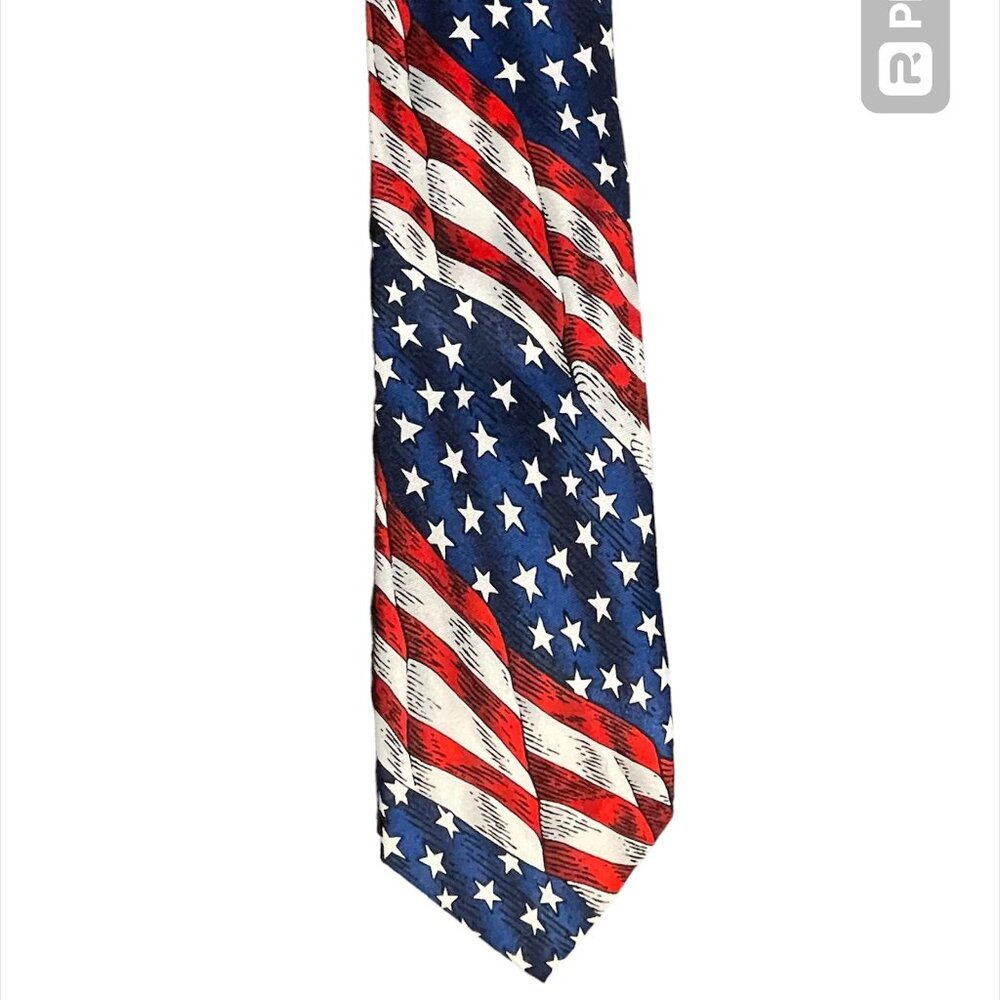 LAND OF LIBERTY USA Flag Tie Red/White/Blue Election Tie Novelty $12 or 2/$19